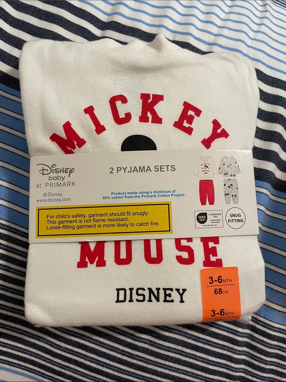 Disney baby Mickey Mouse cotton pyjama sets NWT